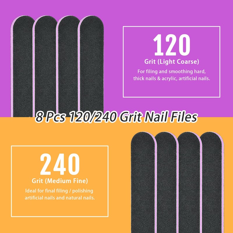 TsMADDTs Nails File 20 PCS Double Sided Emery Board for Natural Acrylic Nails 100 120 180 240 320 800 Grits, Professional Manicure Pedicure Tools - Image 4